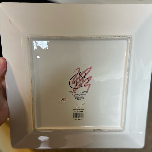 222 FIFTH | “Vintner’s Journal” by Lauren Hamilton 11” Square Plate - Picture 4 of 6